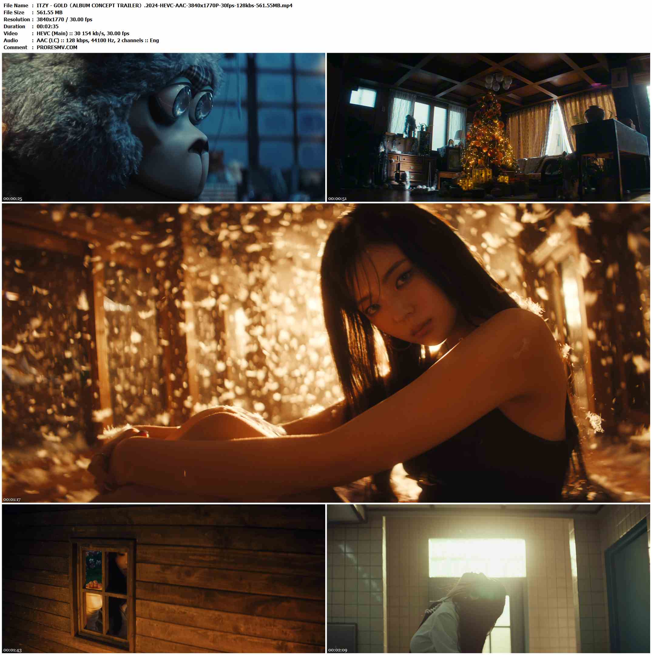 ITZY - GOLD（ALBUM CONCEPT TRAILER）.2024-HEVC-AAC-3840x1770P-30fps-128kbs-561.55MB官方MV_高清MV